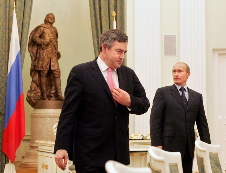 File picture of Gordon Brown and Vladimir Putin