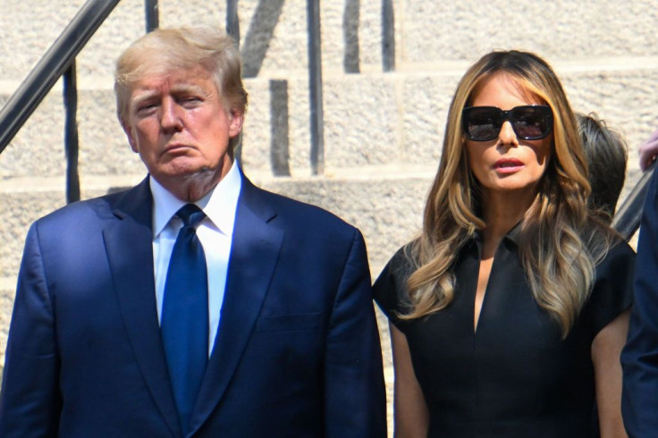 Donald Trump and Melania Trump at Ivana's funeral