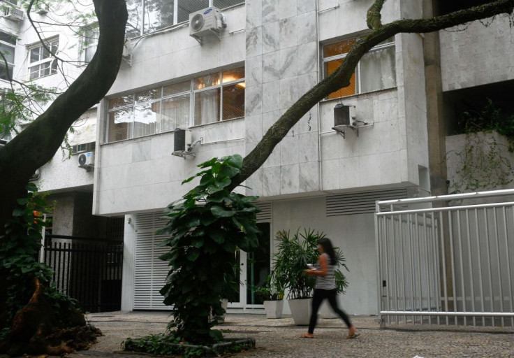 entrance of the building where Belgian Walter Henri Maximilien Biot, husband of German consul Uwe Herbert Hahn died