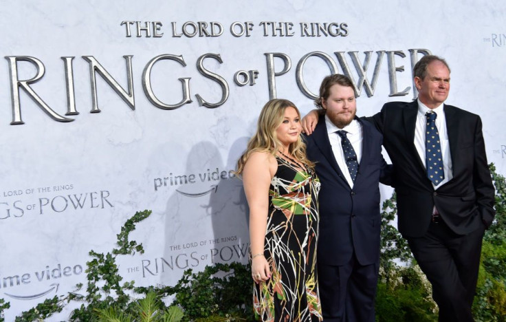 Anna Tolkien, Nicholas Tolkien, and Simon Tolkien attend the Los Angeles premiere of Amazon Prime Video's "The Lord of The Rings: The Rings of Power"