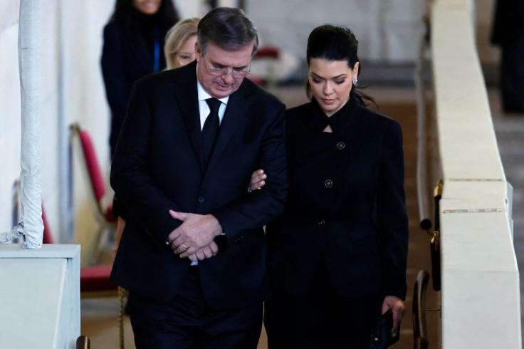 Mexico's Foreign Minister Marcelo Ebrard and his wife Rosalinda Bueso Asfura