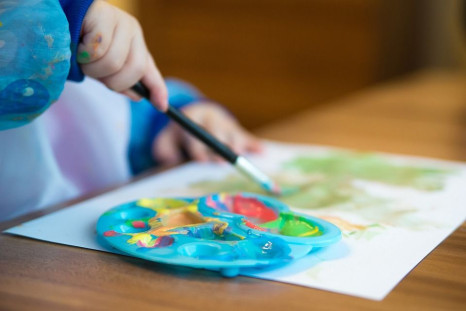 A child painting