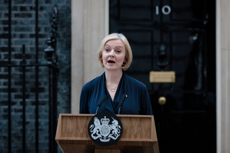 Prime Minister Liz Truss delivers her resignation speech