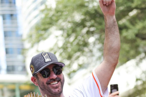 Verlander Celebrates his second World Series Title with the Houston Astros 