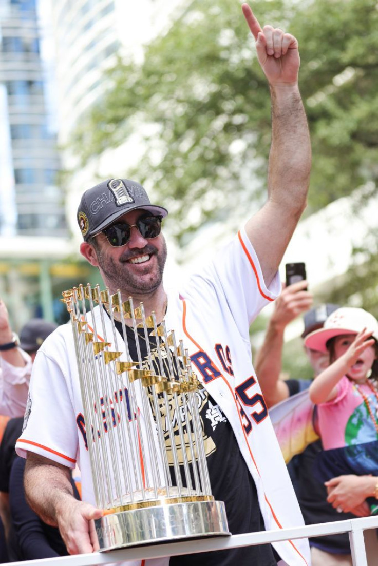 Verlander Celebrates his second World Series Title with the Houston Astros 