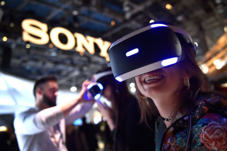 Attendee Kristen Sarah uses Sony's Playstation VR at the Sony booth during CES 2018 at the Las Vegas Convention Center