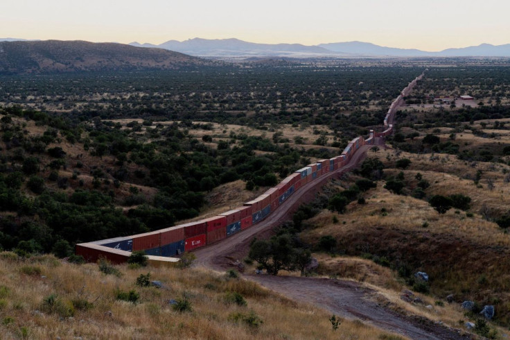 Shipping containers form the border wall