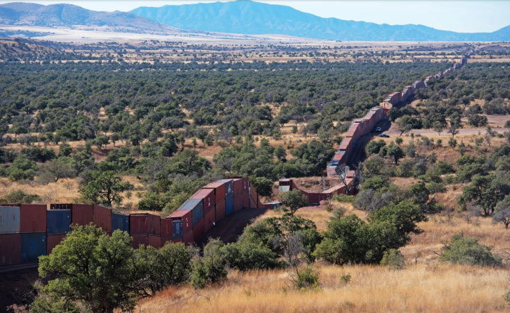 Shipping container wall in Arizona