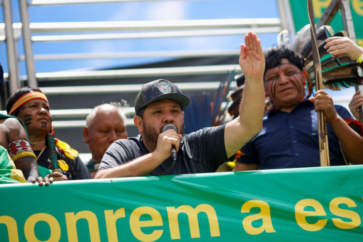 Supporters of Brazil's President Bolsonaro protest against Lula