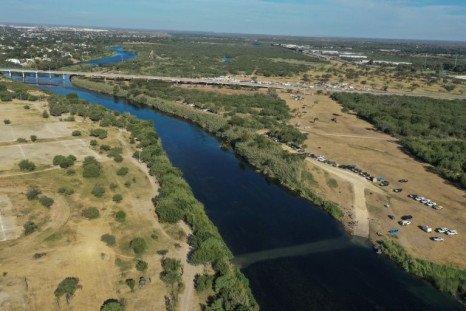 An aerial view of the Rio Grande river