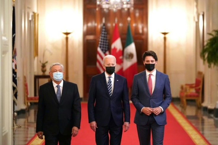 US President Joe Biden, Canadian Prime Minister Justin Trudeau and Mexican President Andres Manuel Lopez Obrador