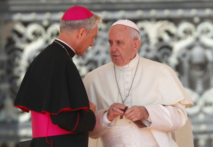 Pope Francis along with Archbishop Georg Ganswein