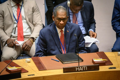 Haiti's ambassador to the UN, Antonio Rodrigue, attends a Security Council meeting on Haiti at UN Headquarters