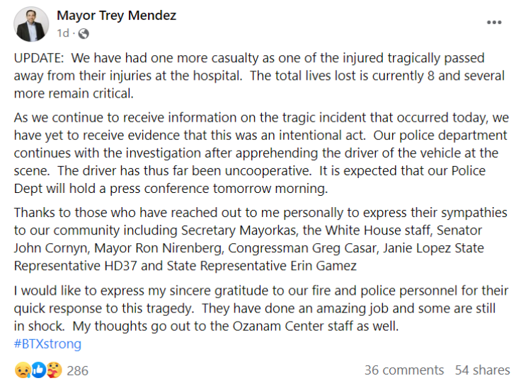 Trey Mendez Facebook post 