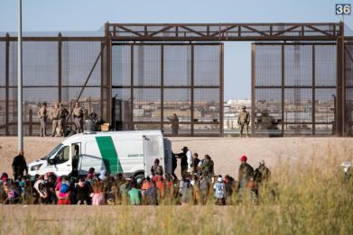 Migrants processed at the US-Mexico border
