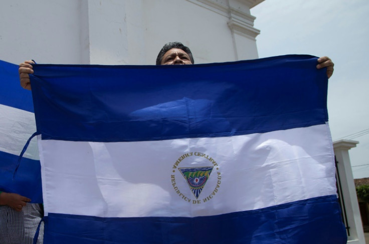 A demonstrator against President Daniel Ortega