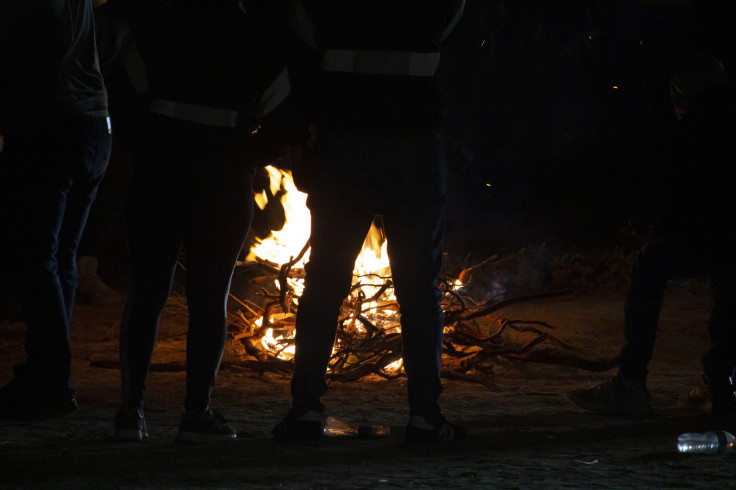 Fires at night to keep warm