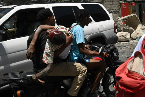 Injured man in Haiti