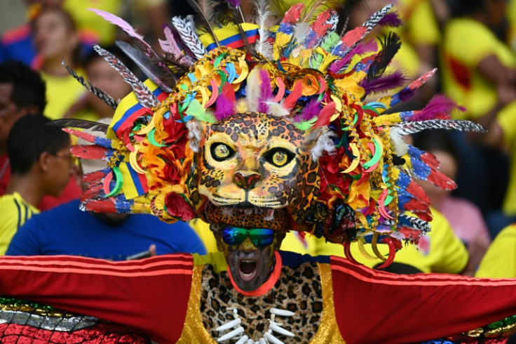A Colombia fan watches a recent match in northern Barranquilla