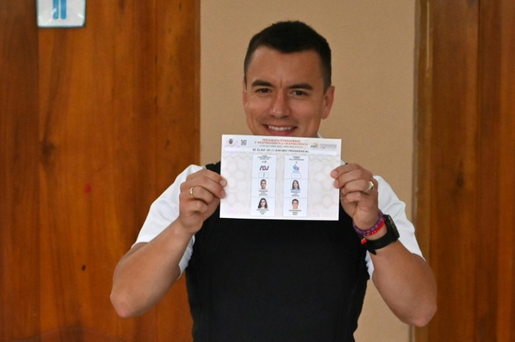 Ecuador's president-elect Daniel Noboa cast his vote