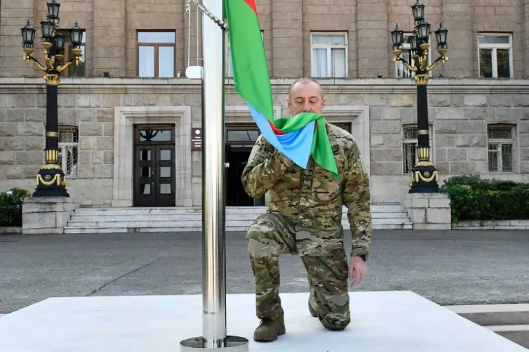 Azerbaijan Leader Raises National Flag In Karabakh Capital - Vimarsana News
