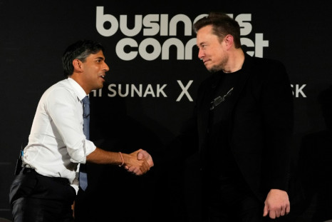 British Prime Minister Rishi Sunak and X owner Elon Musk 