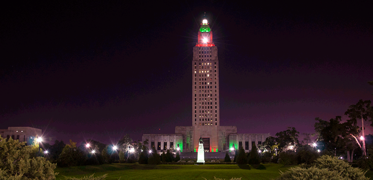 Louisiana state capital building. 