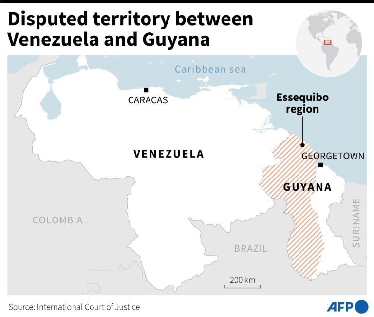 Essequibo Dispute Guyana Seeks US Help To Improve Defense Capabilities   Map Locating Disputed Territory Essequibo 