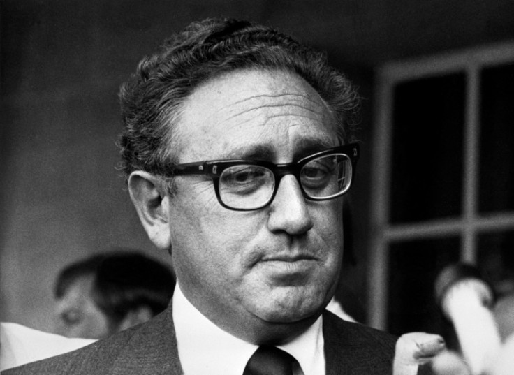 Kissinger seen on a March 1974 visit to Tel Aviv