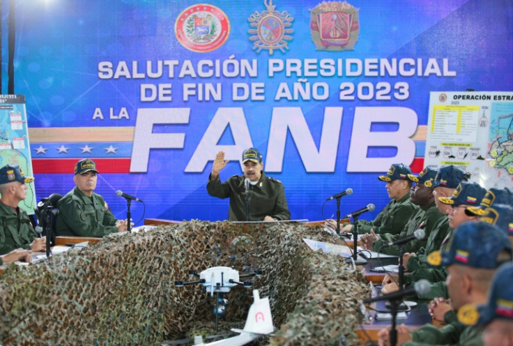 Venezuela's President Nicolas Maduro delivers a speech in Caracas