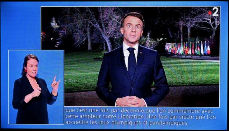 Macron spoke from the gardens of the Elysee Palace