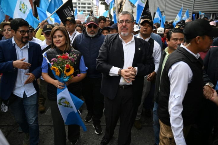Guatemalan president-elect Bernardo Arevalo and vice president-elect Karin Herrera