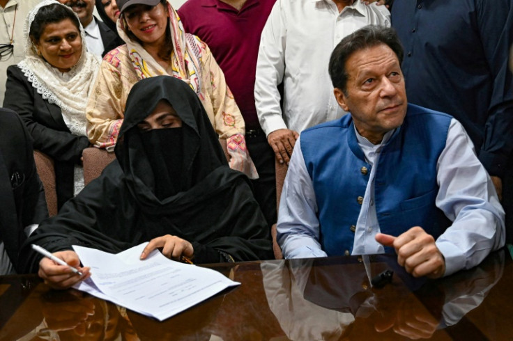 Former Pakistani PM Imran Khan and his wife Bushra Bibi