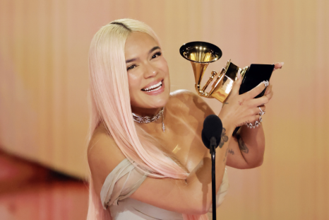 Karol G winning her first Grammy