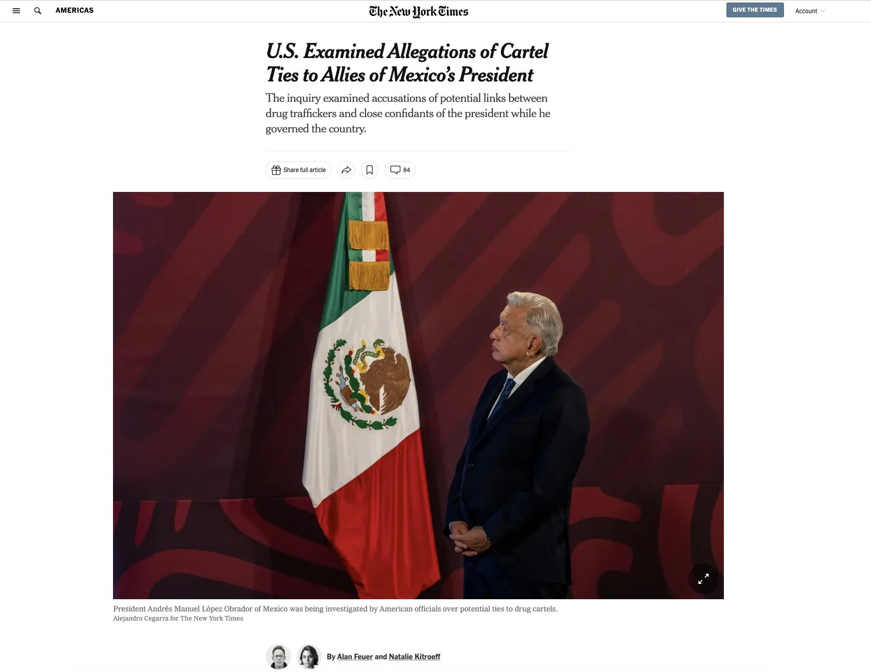NYT Reveals U.S. Examination of Allegations Surrounding Drug Cartel Money Handovers to AMLO's Allies - Vimarsana News