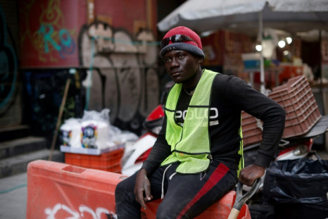 Junior, a Haitian migrant, poses for a picture in Mexico City on January 27, 2024