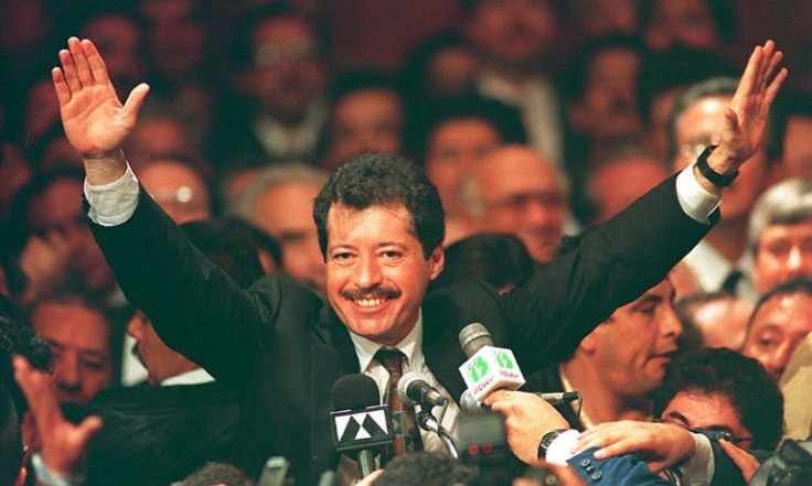 Mexican presidential candidate Luis Donaldo Colosio Murrieta at a political rally before his murder in 1994