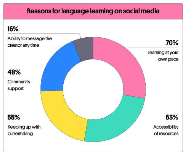 "The main perks of language learning through social media are 