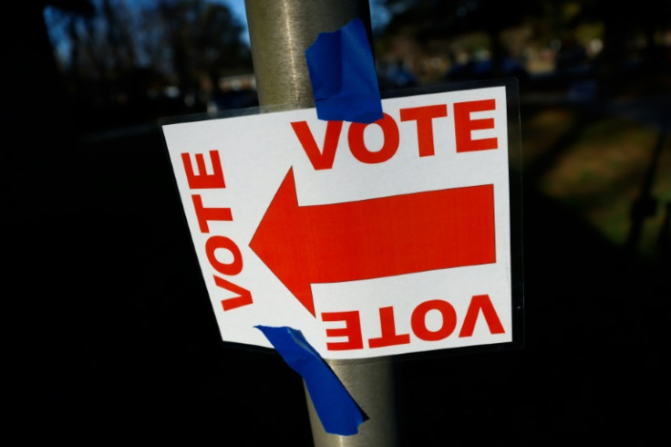 A sign to a polling station