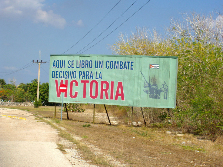 Propaganda sign on Pig of Bays Battle