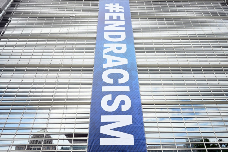 A banner against racism