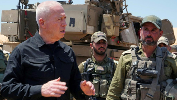 An Israeli army picture shows Defence Minister Yoav Gallant