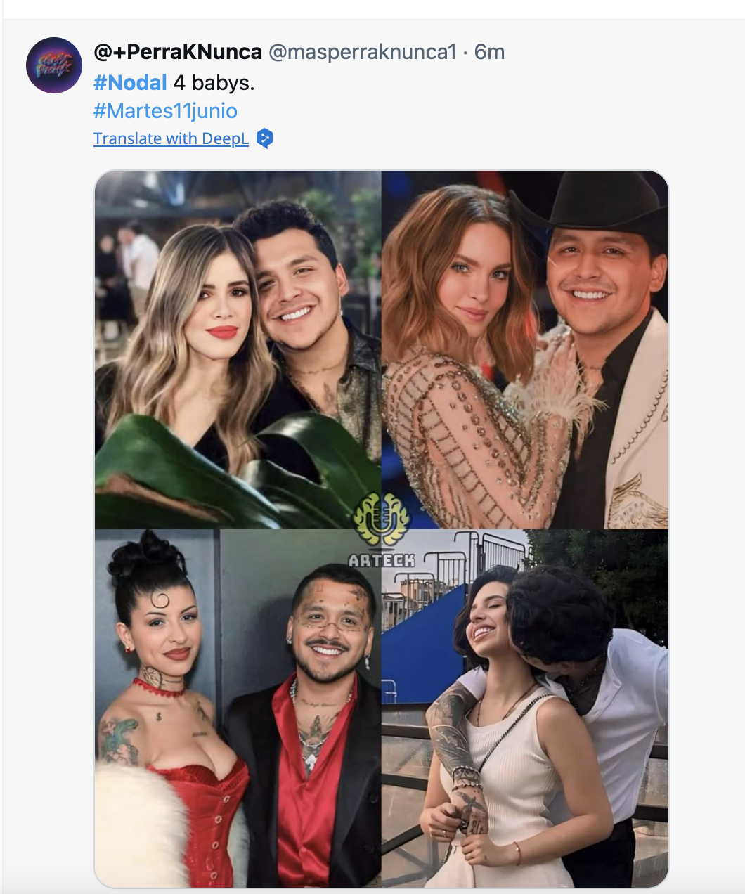 Memes about Christian Nodal and Angela Aguilar