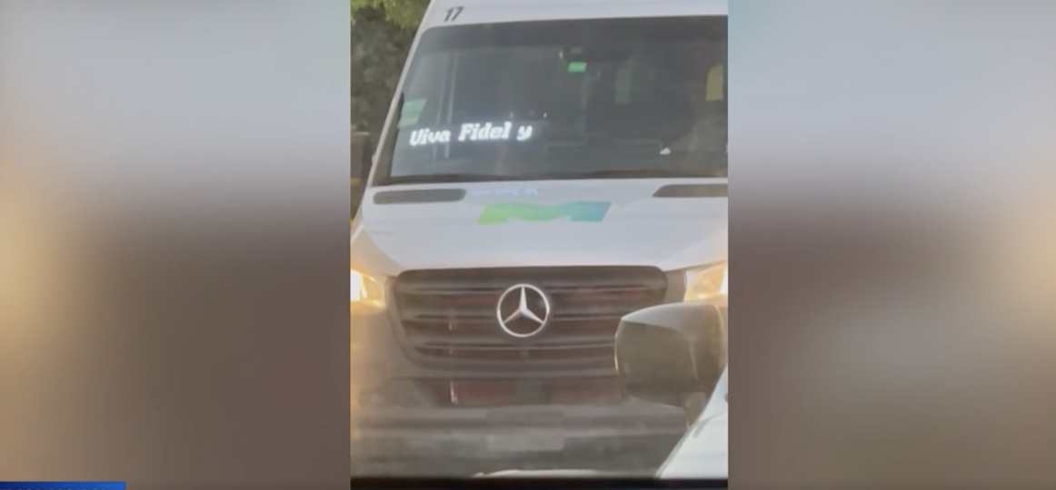 Controversial message praising Cubans Fidel and Raul Castro appears on bus in Miami