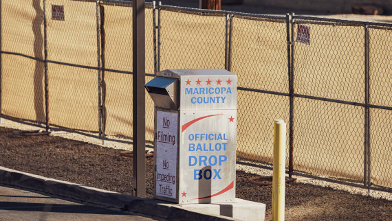 A ballot drop box at Maricopa County in October, 2024