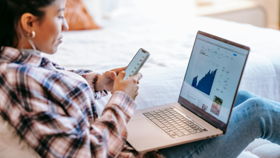Woman investing