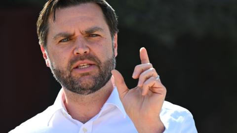 JD Vance speaks during a visit to the U.S.-Mexico border