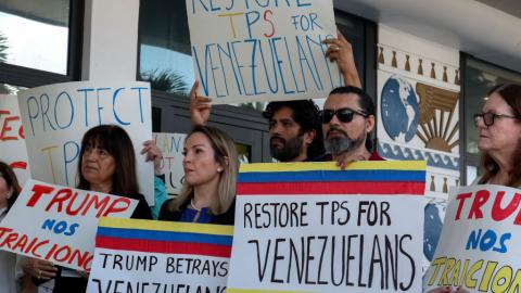 Protest in favor of reinstating TPS for Venezuelans (February, 2025)