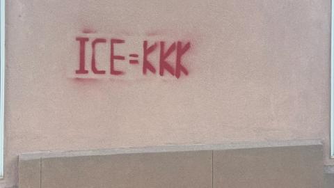 Message spray painted on the GOP Headquarters in New Mexico