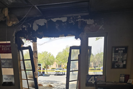 Damage from fire at the Republican Party of New Mexico